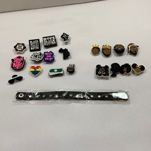 Bracelet with 20 pc pop on decor- can also be used on Crocs shoes - Picture 4 of 6